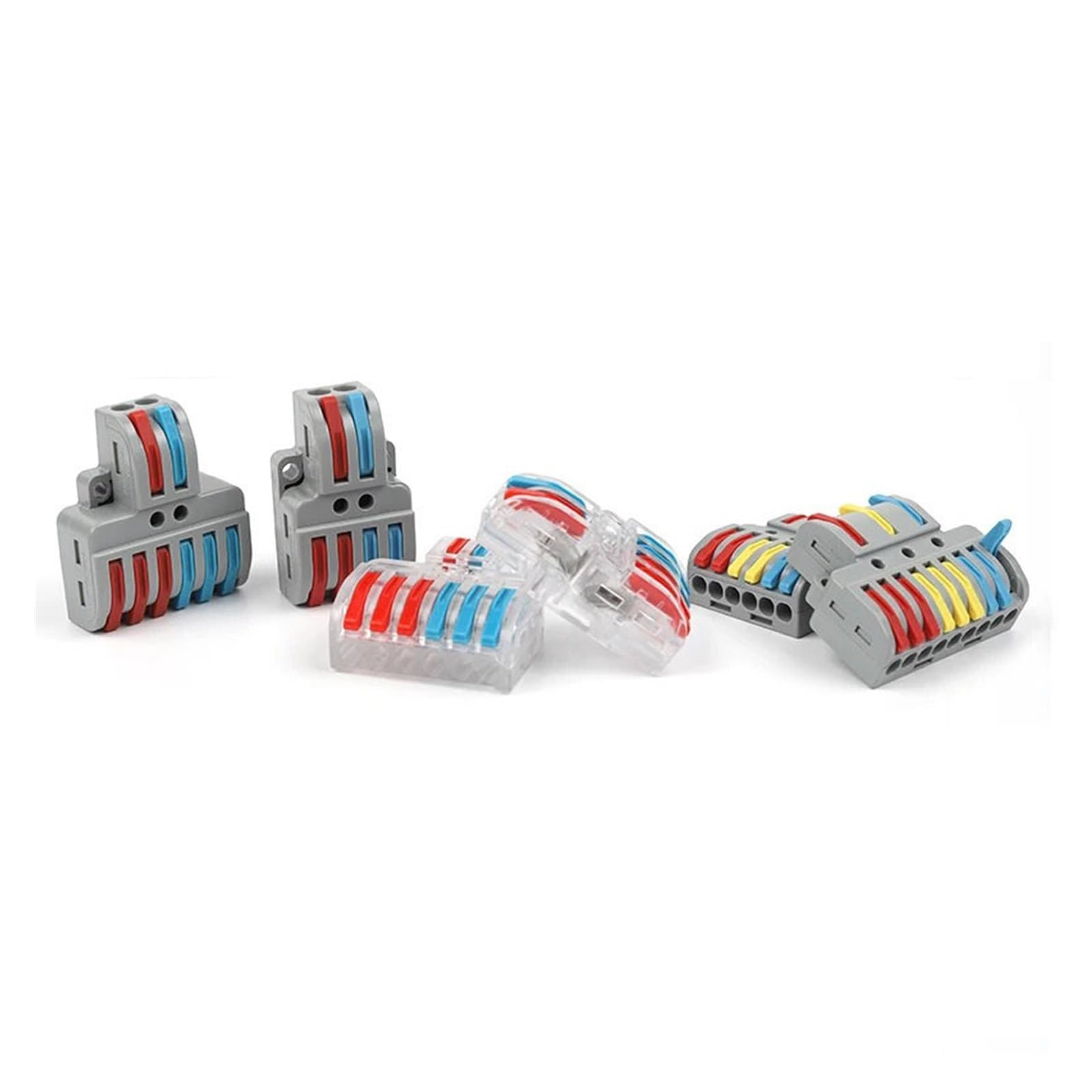 Connettori a cablaggio rapido Splitter compatto inscatolato Cavo elettrico Connettore conduttori push-in con morsettiera a leva(68PCS Boxed)