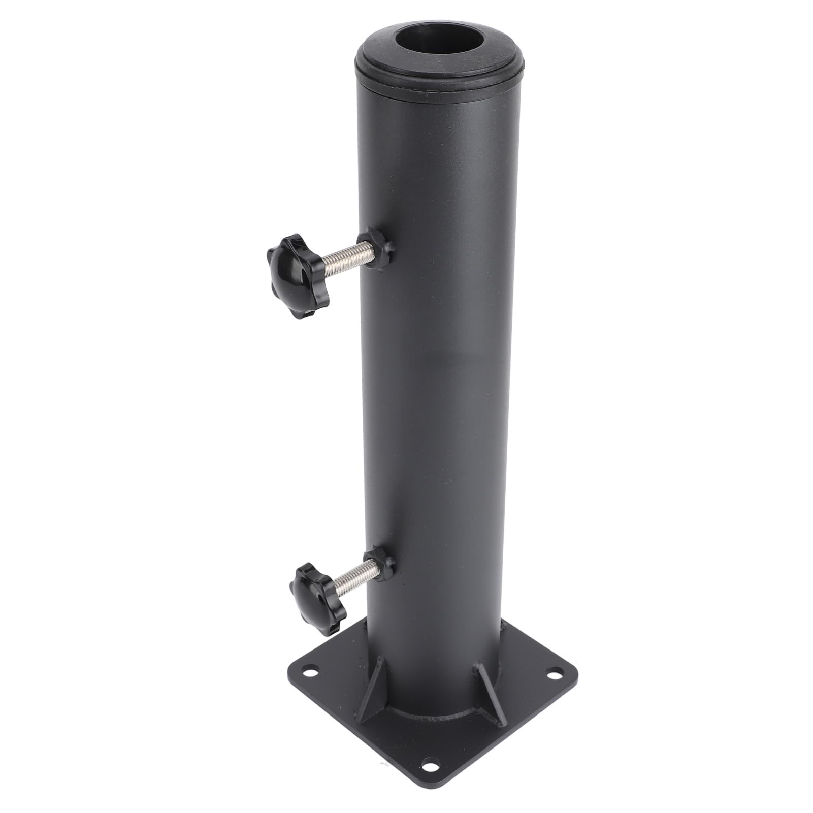 Portaombrellone da Giardino Resistente, Base in Acciaio al Carbonio Rinforzato con 4 Supporti Triangolari e 3 Maniche per Tubi in PVC per Pali per Ombrelloni da 1,25 1,5 0,9 Pollici, Ideale