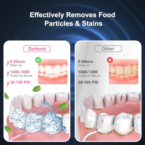 Image of Water Dental Flosser Pick for Teeth: 4 Modes Cordless Portable Water Flossers Teeth Cleaner Rechargeable 300ML IPX7 Waterproof Oral Irrigator Flossing Cleaning Picks for Home Travel
