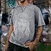 Reuseket Mens Jesus Rhinestone Shirt God Christian Oversized Shirts Faith Religious Garphic Tshirts Rhinestone Acid Wash Top(Light Gray,M)
