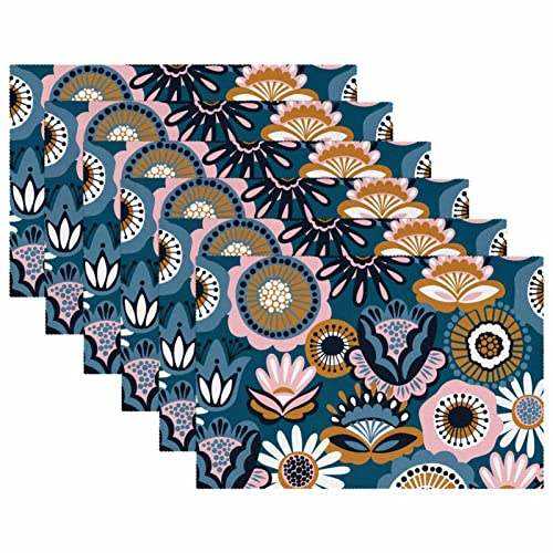 Set de table floral résistant à la chaleur et lavable pour repas