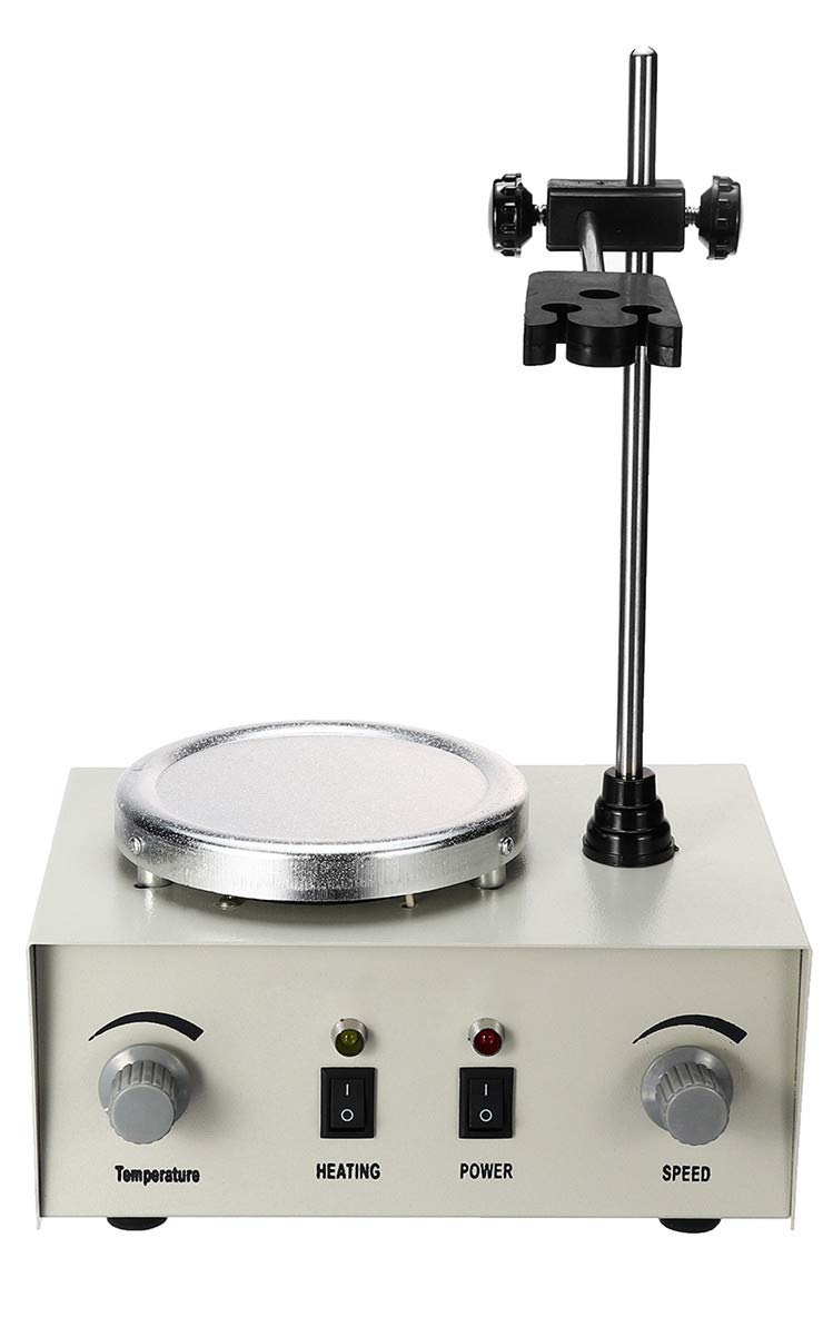 CGOLDENWALL Agitador magnético de laboratorio Placa de calentamiento de agitación magnética: 1000 ml Calefacción/potencia Doble control mezclador magnético con ajuste de temperatura/velocidad