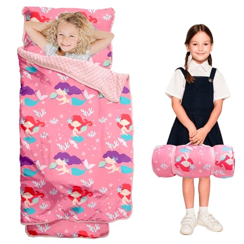 Beavtaens Toddler Nap Mat with Pillow and Blanket, Extra Large Sleeping Bag