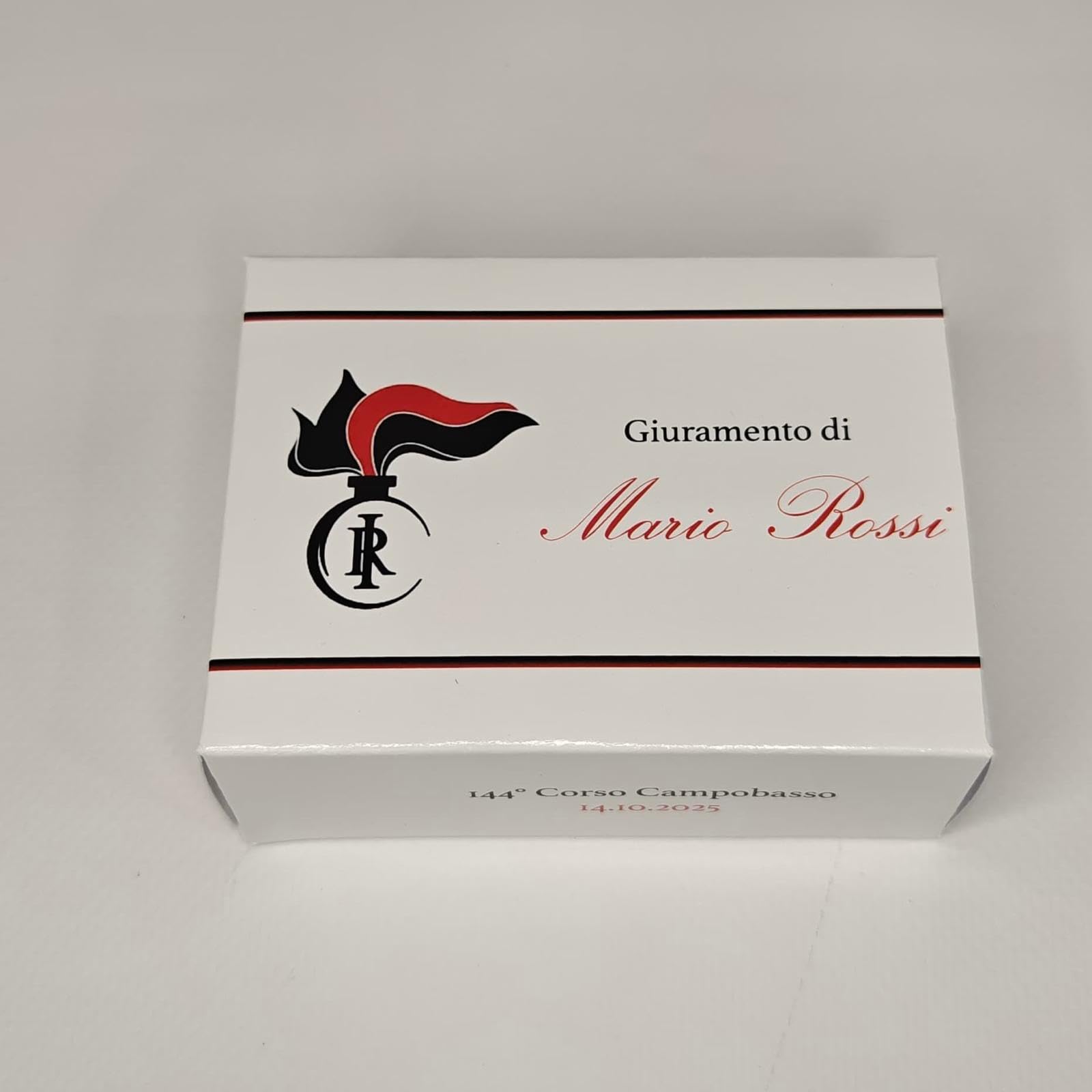 Scatole Porta confetti Personalizzate (nome, corso, data), Giuramento Forze Armate - Carabinieri - Made in Italy -10 pz - Bomboniera o segnaposto originale, ideale per cerimonie, feste e ricordo.