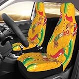 KWQDOZF Juego de 2 Fundas para Asientos de Coche con diseño de Cactus y Chile, Transpirables, de Ajuste Universal, para Coche, camión, SUV