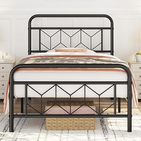 Yaheetech Vintage Metal Single Bed Frame Cover