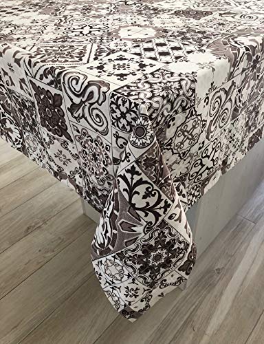 1KDreams, Tischdecke aus Baumwolle Modernes Muster aus Steingut und Fliesen. Made in Italy Cover