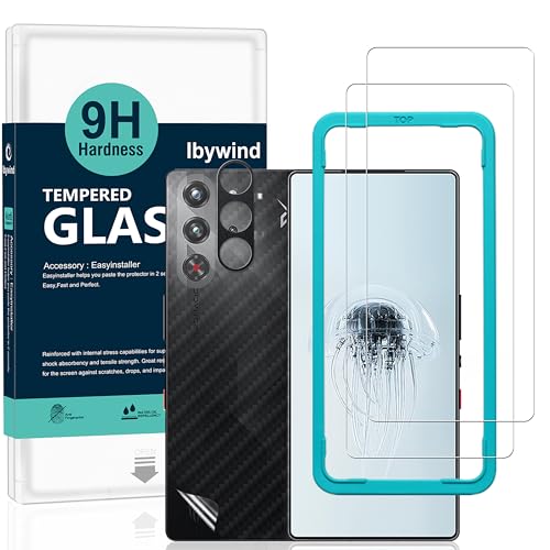 Ibywind for ZTE nubia Red Magic 10 Pro/10 Pro+ 5G/10S Pro/10S Pro+ Screen Protector 2 Pack 9H Hardness Tempered Glass and Camera Lens Protector with Alignment Frame Full Coverage Bubble Free