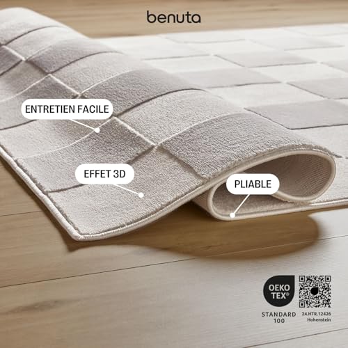 Tapis de salon géométrique rétro crème 200x300 cm benuta Basic