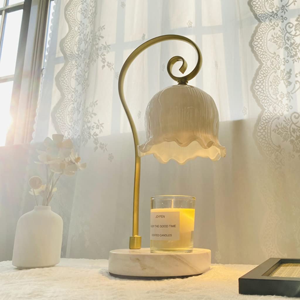 Lampada Scaldacandele, Scaldacandele Elettrico Dall'alto Verso Il Basso per Candela Profumata, Scaldacandele Profumati con 2 Lampadine, per Casa, Camera da Letto, Candela Non Inclusa