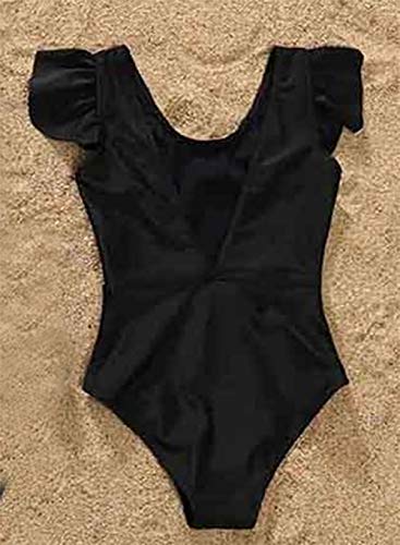 stylesilove Mommy and Me Ruffle One Piece Swimsuit Black Matching Family Bathing Suit Beach Pool Swimwear3