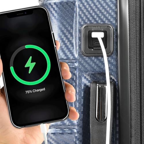 Traveler's Choice Granville II Polycarbonate Expandable Spinner Luggage, Navy, 2 Piece Set (21/29)4