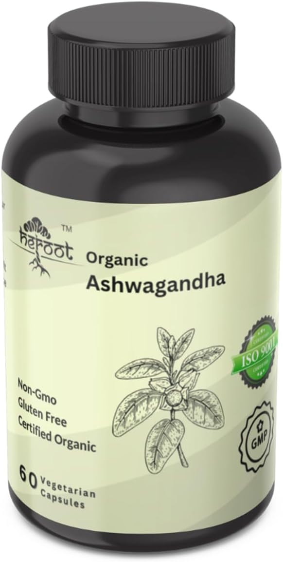 Organic AshwagandhaCapsules Pure Organic Ashwagandha Powder and Root Extract - Stress Relief, Mood Enhancer (Pack of 60 Capsule) - Image 3