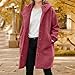 Generisch Damen Wollmantel Mit Kapuze Dicke Lang Mantel Trenchcoat Winterjacke Warm Elegant Wolljacke Mit Knöpfen Frauen Wintermantel Oversize Übergangsjacke Einfarbig