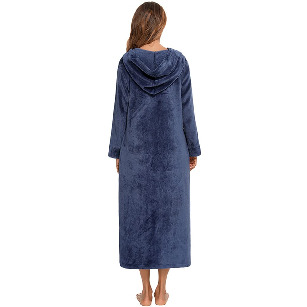 Albornoz de Felpa con Cremallera para Mujer Suave y cálido Pijama Casual Loungewear