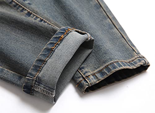 JUNBAOSS Men's Skinny Jeans Stretch Ripped Tapered Leg Ripped Jeans for Men Distressed Jeans Pants Slim Fit for Men Stretch Denim Jeans Skinny Jeans