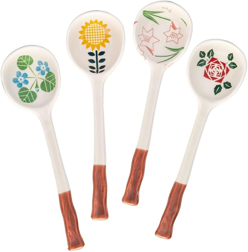 6-Piece Japanese Black Soup Spoons - 18cm Ramen & Pho Utensils