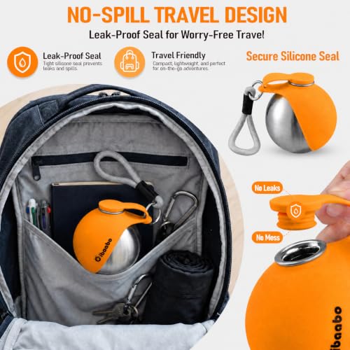 Image of Cibaabo Portable Dog Water Bottle with Collapsible Silicone Bowl 10 oz