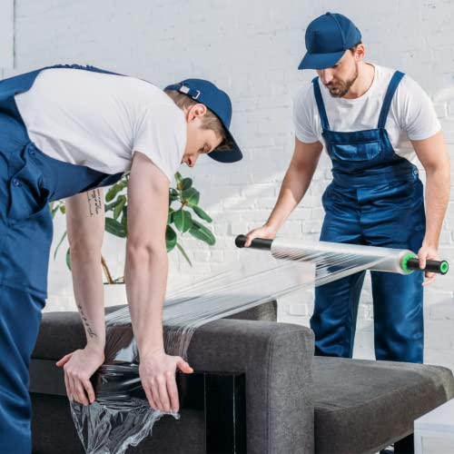 Cregear Stretch Wrap Film, Shrink Wrap Roll(15"X1000 Feetx60 Gauge,2Pack) With Rolling Handles, Industrial Strength Self-Adhering Plastic Wrap For Moving Packing Wrapping & Pallet Wrap, Clear #TOP5