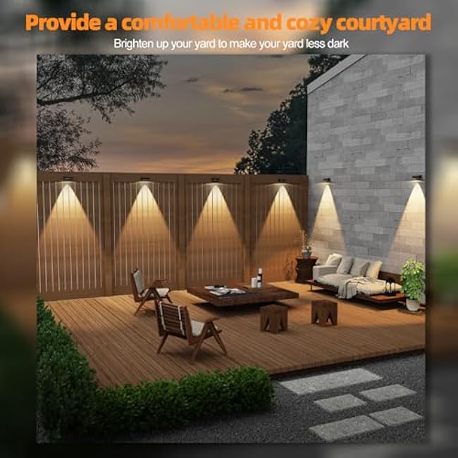 Solar Fence Lights,Fence Lights Solar Powered Waterproof IP65 Multicolor Led 12 Fixed Colors ¨ÕRGB Color Changing for Pool, Deck, Patio, Porch, Stairs, Holiday (12)