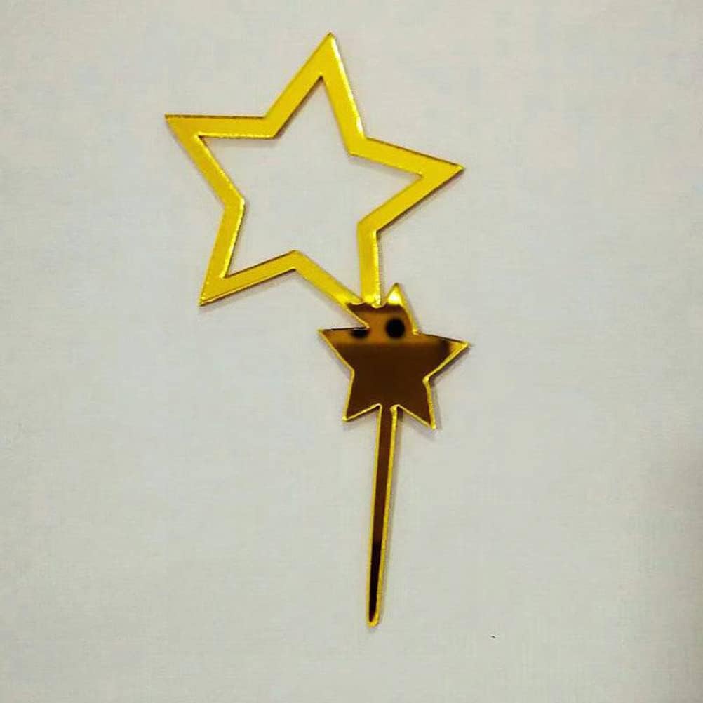 MiaLover Pack of 6 Birthday Cake Toppers, Motorcycle & Car Cake Toppers, Acrylic, Glitter Star Banner - Image 5