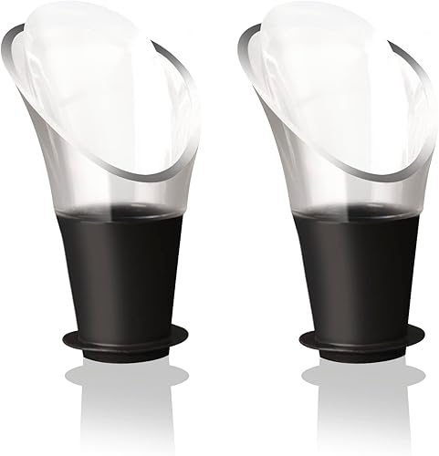 Vacu Vin Crystal Wine Server - Juego de 2 unidades color negro
