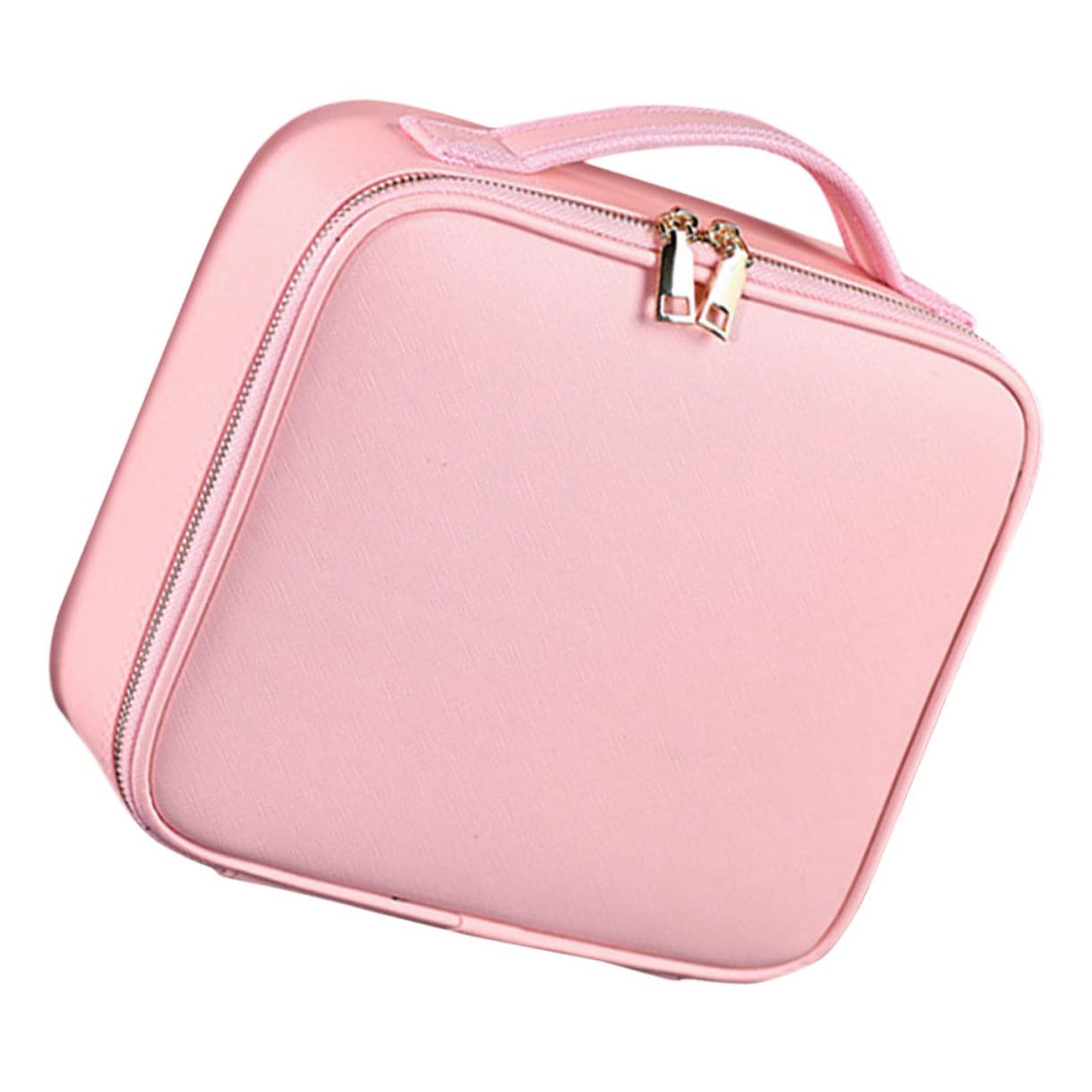 LIFKOME Große Kosmetiktäschen aus Verstellbaren Kosmetiktasche Pu Leder mit Herausnehmbaren Fächern Reißverschluss Rosa und Reise und Arbeit