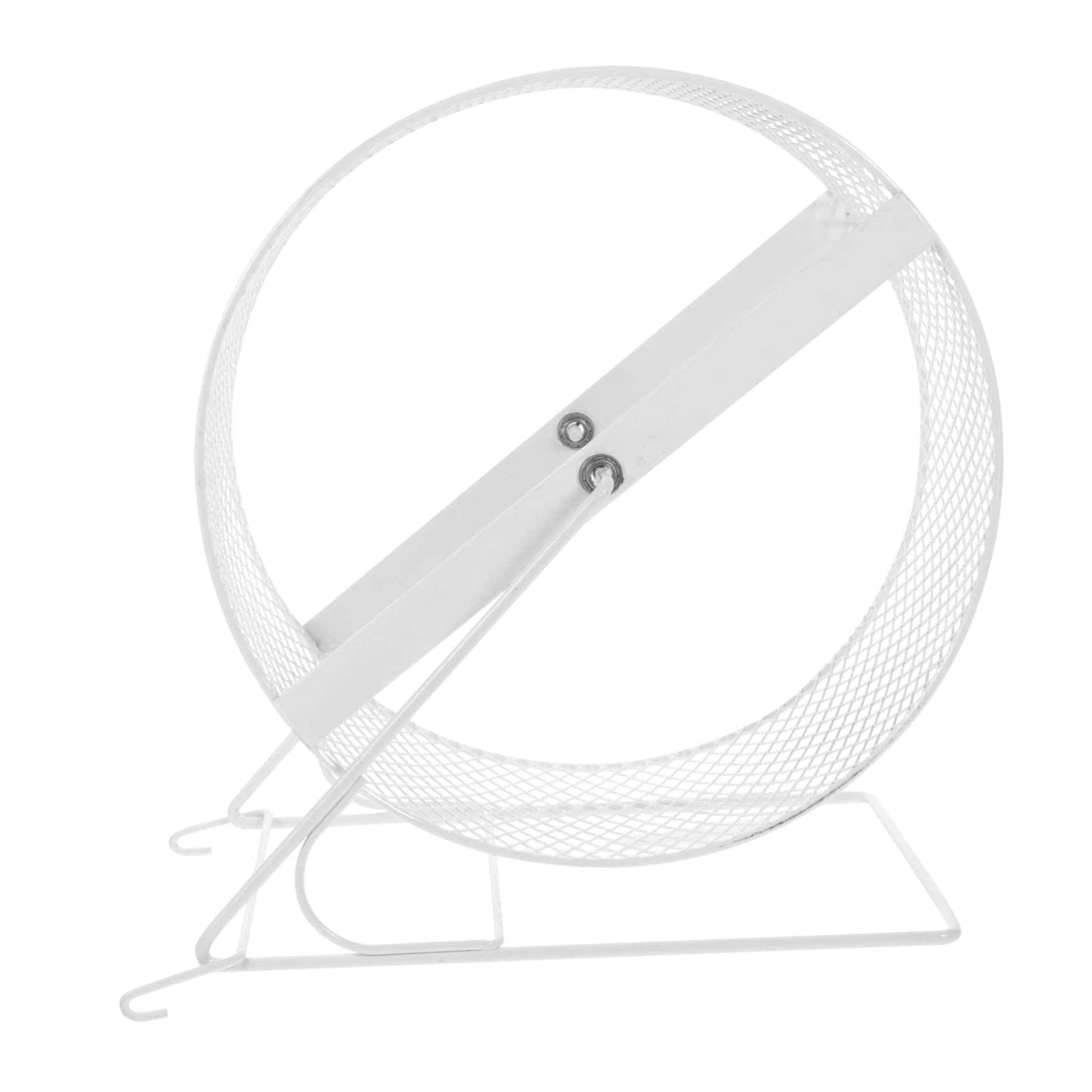 Angoily Roue de Hamster Silencieuse en Métal Blanc avec Fonctionnement Silencieux et Sécurité, Accessoire pour Petits Animaux comme Hérisson ou Chinchilla