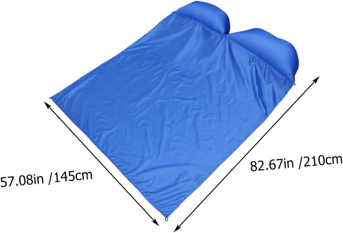 BESPORTBLE 4pcs Inflatable Sleeping Mat with Pillow Double Person Outdoor Cushion Compact for Travel Camping Beach Includes Reusable Ground Stakes Blue