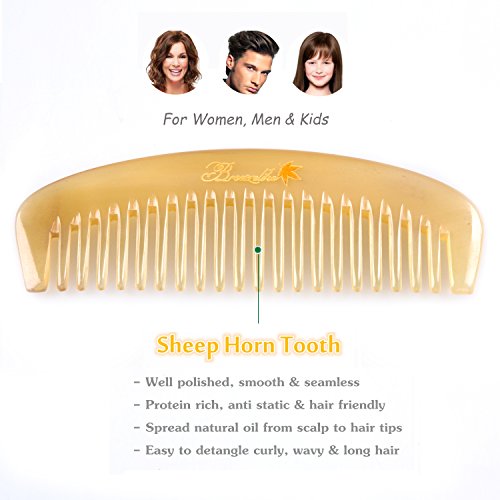 Peine de Dientes Anchos de Cuerno Natural para Mujer miniatura 5