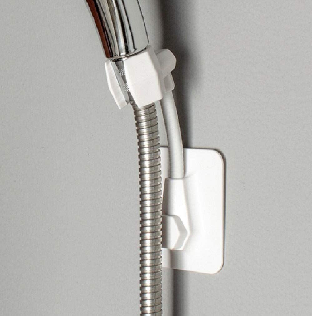Fealkira New Adhesive Holder-01 Nail Free Handheld Shower Head Holder Shower Adjustable Bracket Wall Mount For Bathroom With Adhesive Stick Disc (New Adhesive Holder-01)