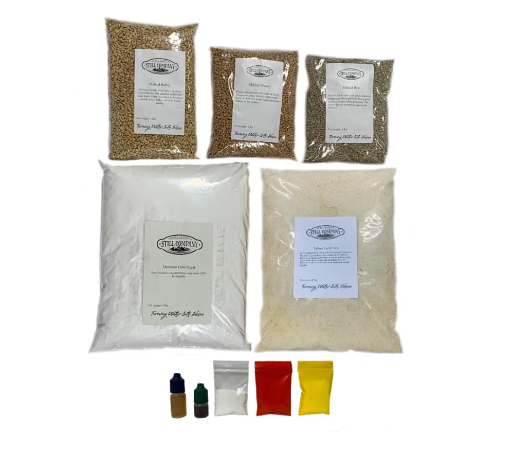 North Georgia Still Company's Fermentation Kit for Moonshine, Corn, Malted Barley, Rye &amp; Wheat Whiskey, DIY 5 Gallon Mash Kit