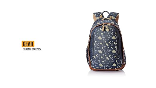 Gear 26 ltrs navy blue and beige casual backpack Clearance