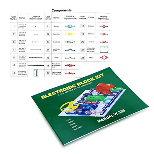 Circuits For Kids Elsky 335 Electronics Discovery Kit, Circuits Experiments Kit, Smart Electronics Block Kit,Educational Science Kits Toy,Great Diy Building Blocks Electric Circuits Kits For Child #TOP1