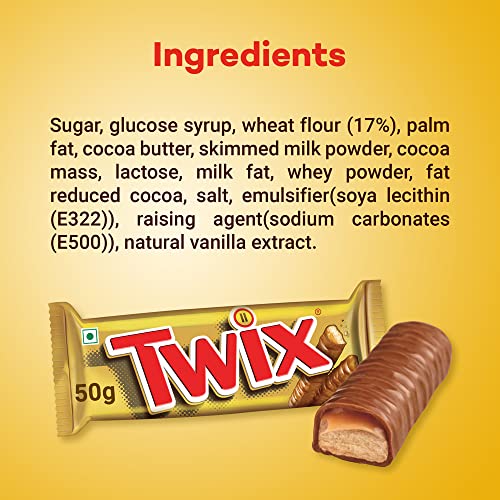 Image of Twix Caramel Cookie Chocolate Bar, Loaded with Soft Nougat, Chewy Caramel, & Crunchy Cookie, Premium Chocolate Pack for Sharing, 50g, Pack of 12