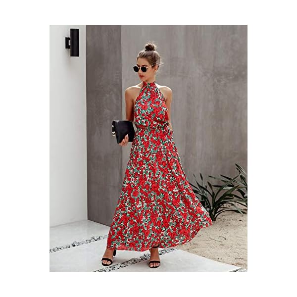 ECOWISH-Women-Dress-Halter-Neck-Boho-Floral-Print-Sleeveless-Casual-Backless-Maxi-Dresses-with-Belt ECOWISH Women Dress Halter Neck Boho Floral Print Sleeveless Casual Backless Maxi Dresses with Belt 270 Red Medium