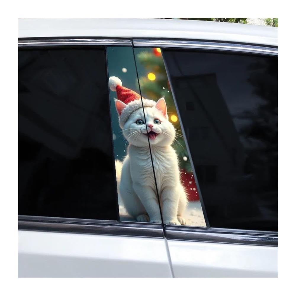 Body Parts 2pcs DIY Car Center Pillar Decals Cat Funny Car Styling Vinyl Stickers(G)