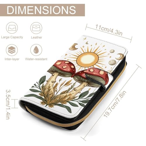 Mushroom Womens PU Leather Wallet Long Purse Clutch Organizer for Office Travel2