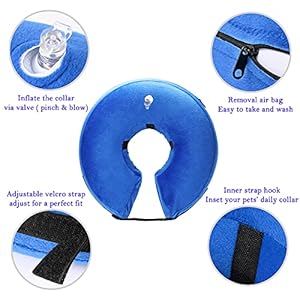 Katoggy Inflatable Dog Collar, Soft Dog Cone for Dogs After Surgery, Adjustable Blow up Donut E-Collars for Small Medium Large Dogs and Cats Katoggy Inflatable Dog Collar Soft Dog Cone for Dogs After Surgery Adjustable Blow up Donut E Collars for Small Medium Large Dogs and Cats
