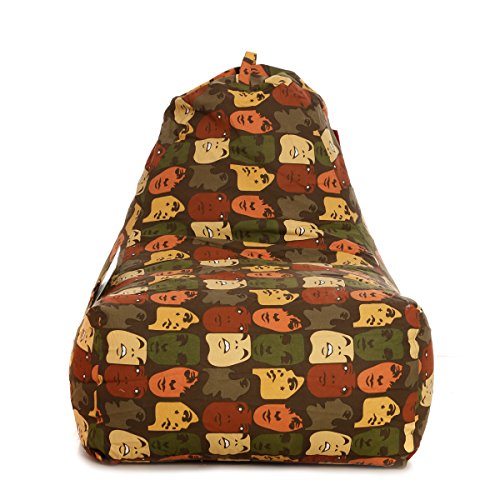 Image of Style Homez Hackey Cotton Canvas Abstract Printed Bean Bag XXL Size Filled with Beans Fillers