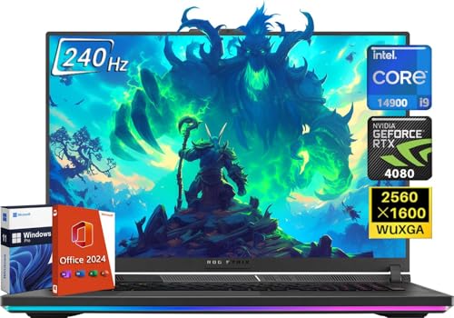 ASUS ROG Strix G18 240Hz Gaming Laptop, Intel 14th Gen Core i9-14900HX, GeForce RTX 4080, 64GB DDR5, 4TB SSD, 18