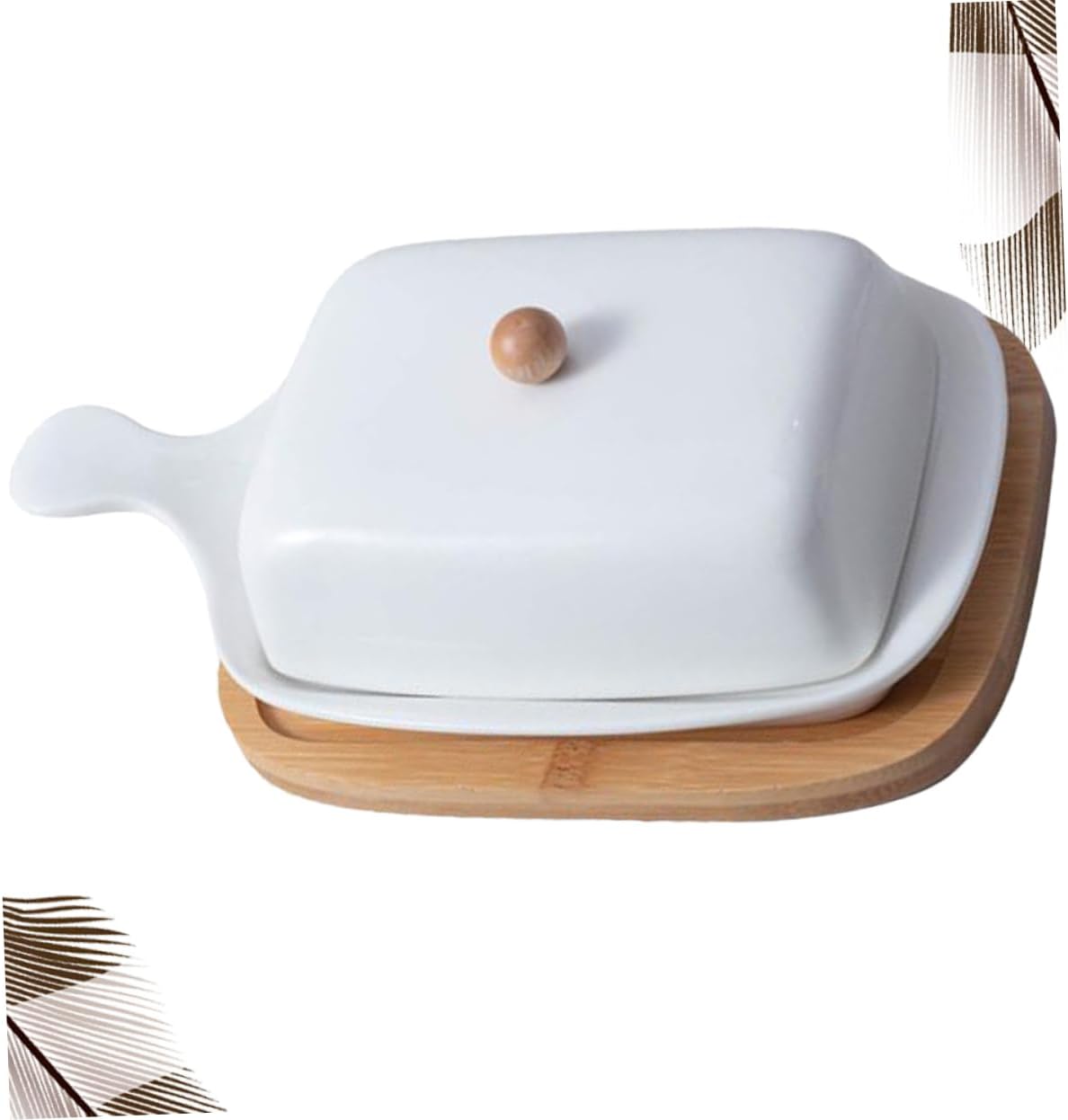 1pc Butter Plate with Lid Creative Dish with Handle Chic Tableware for Use Elegant Design for Everyday Meals and Celebrations
