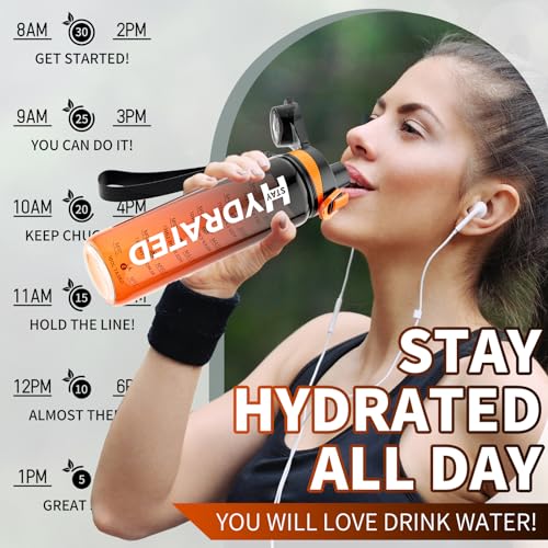 Mevoly FW-B02-1000 Water Bottle, 32 Oz Motivational Water Bottles thumb #3