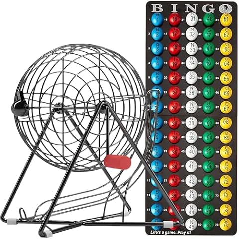MR CHIPS 11" Tall Bingo Set with Steel Bingo Cage Cover