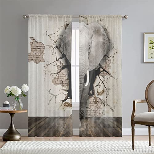 Hiseng Voile Vorhänge Wohnzimemr Transparent Gardinen Vorhang...