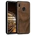 Produktbild kwmobile Bumper Schutzhülle kompatibel mit Huawei P Smart (2019) - Holz Hülle Handy Case Cover Dunkelbraun