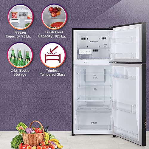 Image of LG 260 L 2 Star Frost-Free Smart Inverter Double Door Refrigerator Appliance (GL-N292RERY, Ebony Regal, Multi Air Flow, 2022 Model)