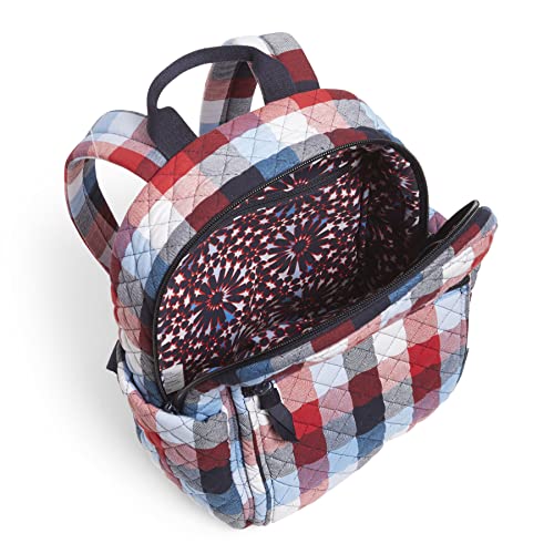 Vera Bradley Women's Cotton Small Backpack, Patriotic Plaid, One Size3