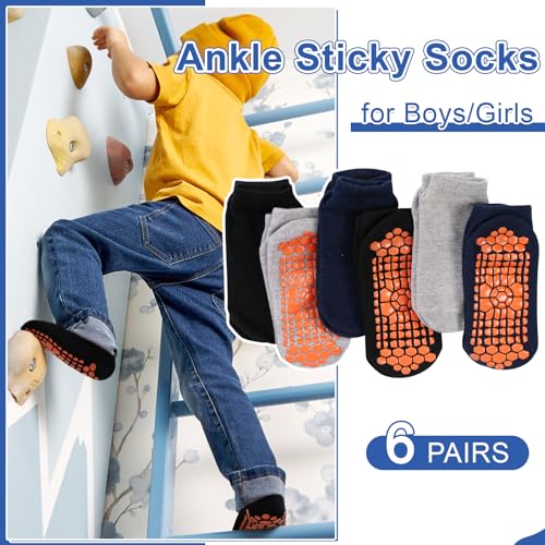 Image of HYCLES Toddler Girl Socks, 12 Pairs Non Slip Ankle Toddler Socks for 1-7 Years Baby Girls Kids