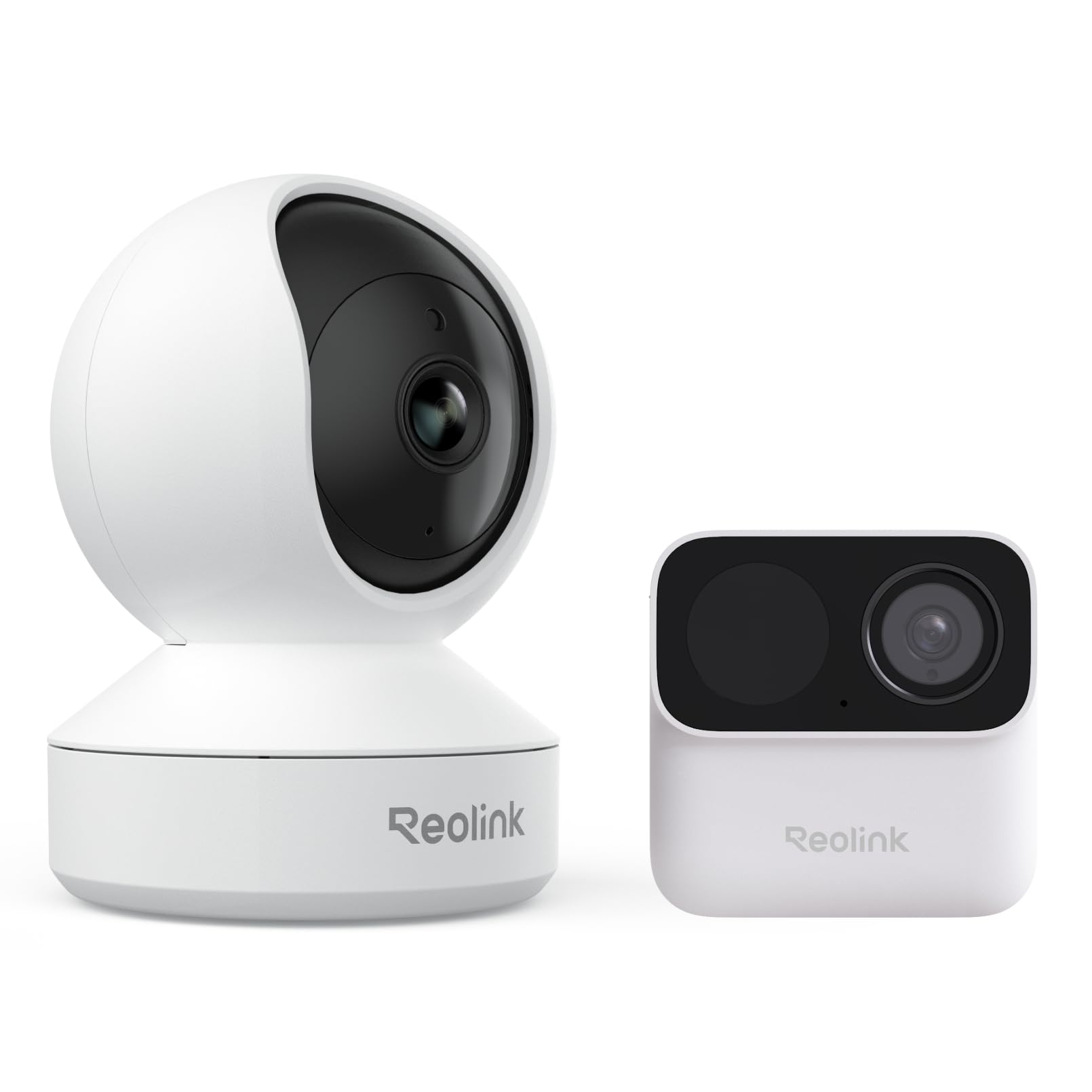 Reolink 4MP Telecamera Interno E1 & Argus MagiCam Magnetica Senza Fili Esterno/Interno, Vista 360°, Auto Tracking, Rilevamento IA, Visione Notturna, Audio Bidirezionale